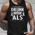 Ribbon Blue Fighting Als Awareness Month Support Als Warrior V2 Unisex Tank Top Gifts for Him
