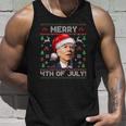 Santa Joe Biden Merry 4Th Of July Ugly Christmas Unisex Tank Top Gifts for Him