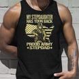 Mens My Stepdaughter Has Your Back Proud Army Stepdad Dad Tank Top Gifts for Him