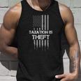 Taxation Is Theft American Flag 4Th Of July Gift Unisex Tank Top Gifts for Him