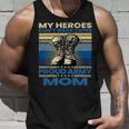 Vintage Veteran Mom My Heroes Dont Wear Capes Army Boots T-Shirt Unisex Tank Top Gifts for Him