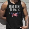 Womens Just Here To Bang Funny Naughty Adult 4Th Of July Men Women Unisex Tank Top Gifts for Him