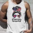 4Th Of July Respiratory Therapist Messy Bun Hair Nurse Funny Unisex Tank Top Gifts for Him