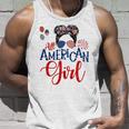 All American Girl 4Th Of July Messy Bun Sunglasses Usa Flag Unisex Tank Top Gifts for Him