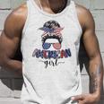 American Girl Messy Bun 4Th Of July Mom Usa Women Unisex Tank Top Gifts for Him