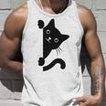 Black Cat Peeking Unisex Tank Top Gifts for Him