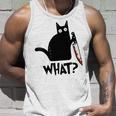 Cat What Murderous Black Cat With Knife Unisex Tank Top Gifts for Him