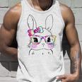 Cute Bunny Rabbit Face Tie Dye Glasses Girl Happy Easter Day Unisex Tank Top Gifts for Him