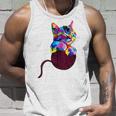 Cute Cat Gift For Kitten Lovers Colorful Art Kitty Adoption Unisex Tank Top Gifts for Him