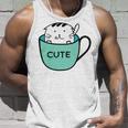 Cute Cat In Mug Unisex Tank Top Gifts for Him