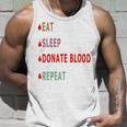 Eat Sleep Donate Blood Repeat Blood Donation Blood Donation Awareness Unisex Tank Top Gifts for Him