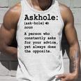 Funny Askhole Definition Dictionary Word Gag Sarcastic V3 Unisex Tank Top Gifts for Him