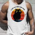 Funny Vintage Black Cat I Left My Bed For This Unisex Tank Top Gifts for Him