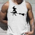 Halloween Young Scary Witch On Broom Pattern Unisex Tank Top Gifts for Him