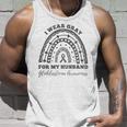 I Wear Gray For My Husband Glioblastoma Awareness Rainbow Unisex Tank Top Gifts for Him