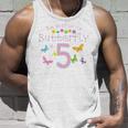 Kids 5Th Fifth Birthday Party Cake Little Butterfly Flower Fairy Tank Top Gifts for Him