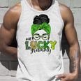 One Lucky Grammy Life Messy Bun St Patricks Day Irish Unisex Tank Top Gifts for Him