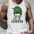 One Lucky Grammy Messy Bun Lucky Shamrock St Patricks Day Unisex Tank Top Gifts for Him