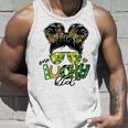 One Lucky Kid Messy Bun Shamrock St Patricks Day Unisex Tank Top Gifts for Him