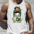 One Lucky Or Nurse Messy Bun Shamrock St Patricks Day Irish Unisex Tank Top Gifts for Him