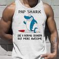 Pap Grandpa Gift Pap Shark Like A Normal Grandpa But More Awesome Unisex Tank Top Gifts for Him