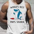 Paps Grandpa Gift Worlds Best Paps Shark Unisex Tank Top Gifts for Him