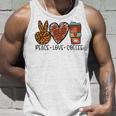 Peace Love Coffee Unisex Tank Top Gifts for Him