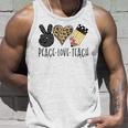 Peace Love Teach Back To School Teacher Gift Unisex Tank Top Gifts for Him