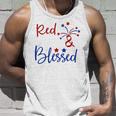 Red White Blessed 4Th Of July Cute Patriotic America Unisex Tank Top Gifts for Him