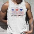 Red Wine Blue 4Th Of July Wine Red White Blue Wine Glasses Unisex Tank Top Gifts for Him