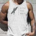 Surfing Funny Quote Ride The Wave Surfer Ocean Lover Unisex Tank Top Gifts for Him