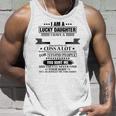 Womens Funny I Am Lucky Daughter I Have Crazy Dad Unisex Tank Top Gifts for Him