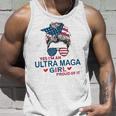 Yes Im An Ultra Maga Girl Proud Of It Usa Flag Messy Bun Unisex Tank Top Gifts for Him