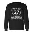 27Th Wedding Anniversary Couples Husband Wife 27 Years V2 Long Sleeve T-Shirt Gifts ideas