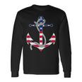 American Flag Patriotic Anchor Memorial Day 4Th Of July Long Sleeve T-Shirt Gifts ideas