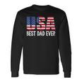 Best Dad Ever With Us American Flag Awesome Dads Long Sleeve T-Shirt Gifts ideas