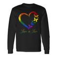 Butterfly Heart Rainbow Love Is Love Lgbt Gay Lesbian Pride Long Sleeve T-Shirt T-Shirt Gifts ideas