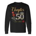 Chapter 50 Years Est 1972 50Th Birthday Red Rose Wine Crown Long Sleeve T-Shirt Gifts ideas