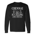 Chennai India City Skyline Map Travel Long Sleeve T-Shirt Gifts ideas