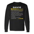 Davie Name Davie Facts Long Sleeve T-Shirt Gifts ideas