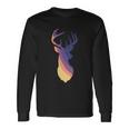 Deer Groovy Stripes Deer Head Long Sleeve T-Shirt Gifts ideas