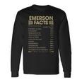 Emerson Name Emerson Facts Long Sleeve T-Shirt Gifts ideas