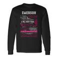 Emerson Name Emerson Name Long Sleeve T-Shirt Gifts ideas