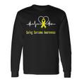 Ewings Sarcoma Awareness Heartbeat Yellow Ribbon Ewings Sarcoma Ewings Sarcoma Awareness Unisex Long Sleeve Gifts ideas