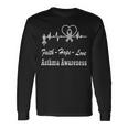 Faith Hope Love Asthma Awareness Heartbeat Christian Cross Grey Ribbon Asthma Asthma Awareness Unisex Long Sleeve Gifts ideas