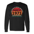 March 1971 50 Years Old Retro Vintage 50Th Birthday Unisex Long Sleeve Gifts ideas