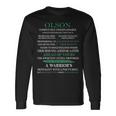 Olson Name Olson Completely Unexplainable Long Sleeve T-Shirt Gifts ideas