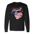 Patriotic And Pregnant 4Th Of July Pregnancy Announcement Long Sleeve T-Shirt Gifts ideas