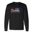 Red White Blue Tractor Usa Flag 4Th Of July Patriot Farmer Long Sleeve T-Shirt Gifts ideas