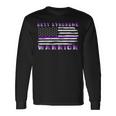 Rett Syndrome Warrior Usa Flag United States Flag Purple Ribbon Rett Syndrome Rett Syndrome Awareness Unisex Long Sleeve Gifts ideas